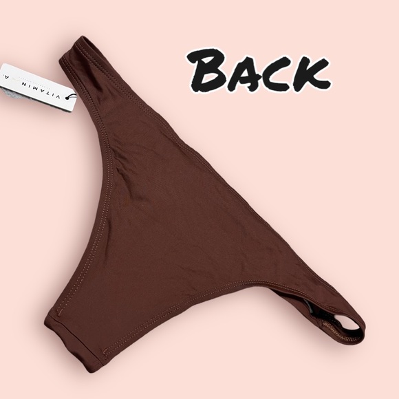NWT Vitamin A double side strap bikini bottoms in chocolate brown. Size 12 👙 - Picture 3 of 7